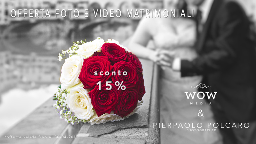 volantino sconto 15% offerta Foto e Video Matrimoniali
